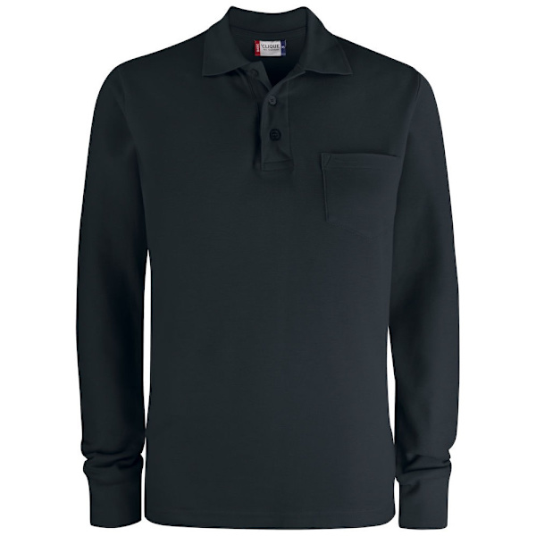 Clique Unisex Vuxen Enfärgad Långärmad Poloshirt XS Svart Black XS