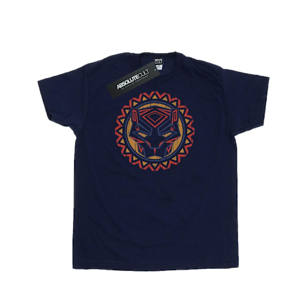 Marvel Mens Black Panther Tribal Panther Icon T-Shirt XXL Marinblå Navy Blue XXL