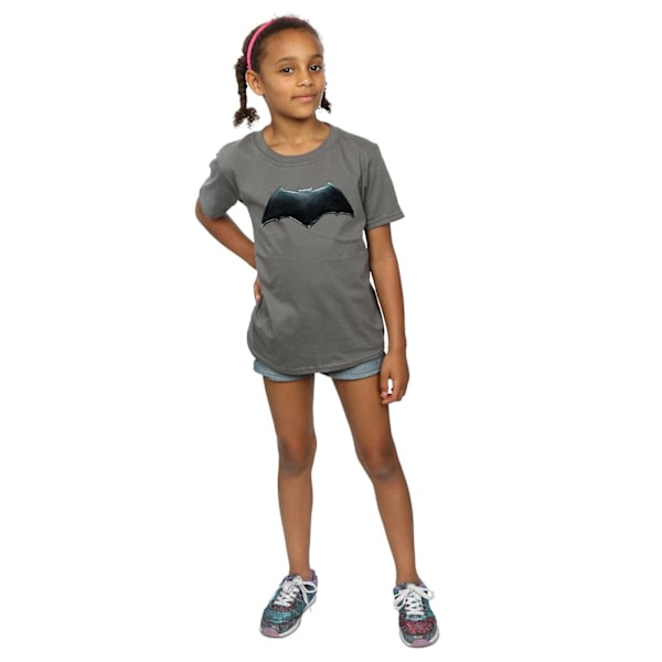 DC Comics Girls Justice League Movie Batman Emblem Bomull T-shirt Charcoal 7-8 Years