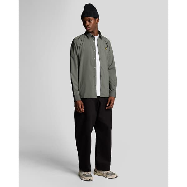 Lyle & Scott Herrskjorta i bambu med lång ärm XL Grå Grey XL