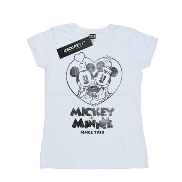 Disney Dam/Kvinnor Mickey Och Minnie Mouse Sedan 1928 Bomull White M