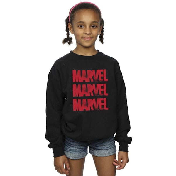 Marvel Girls Red Spray Logos Sweatshirt 3-4 år Svart Black 3-4 Years