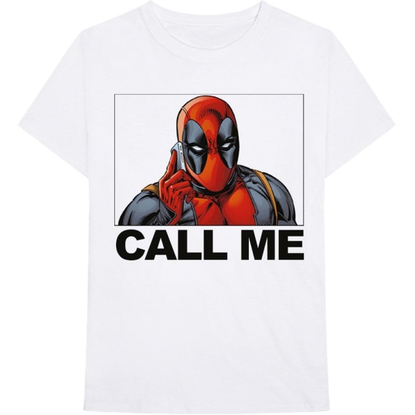 Deadpool Unisex Vuxen Call Me Cotton T-shirt M Vit White M