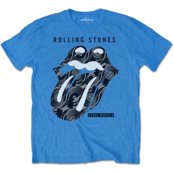 The Rolling Stones Unisex Adult Steel Wheels T-Shirt L Iris Blu Iris Blue L