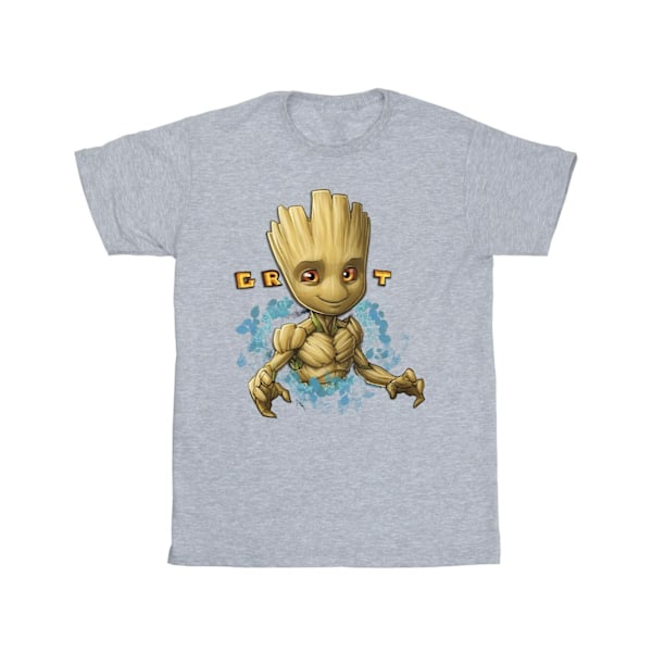 Guardians Of The Galaxy Girls Groot Flowers Bomull T-shirt 7-8 Sports Grey 7-8 Years