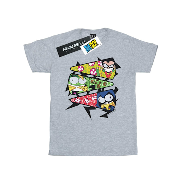 DC Comics Girls Teen Titans Go Pizza Slice Bomull T-shirt 12-13 Sports Grey 12-13 Years