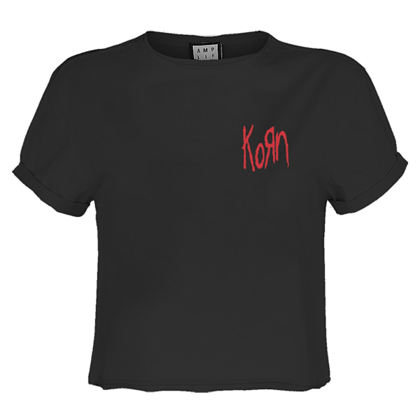 Amplified Dam/Kvinna Lineart Issues Korn Crop T-Shirt XS Kol Charcoal XS