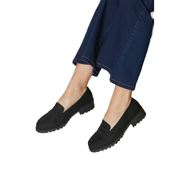 Dorothy Perkins Damskor/Kvinnors Leoni Bred Penny Loafers 9 UK Natur Natural Black 9 UK