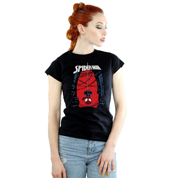 Marvel Dam/Kvinnor Spider-Man Hängande Skiss Bomull T-shirt S Black S