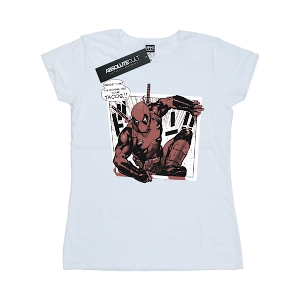 Marvel Womens/Ladies Deadpool Breaktime Tacos Bomull T-shirt XX White XXL