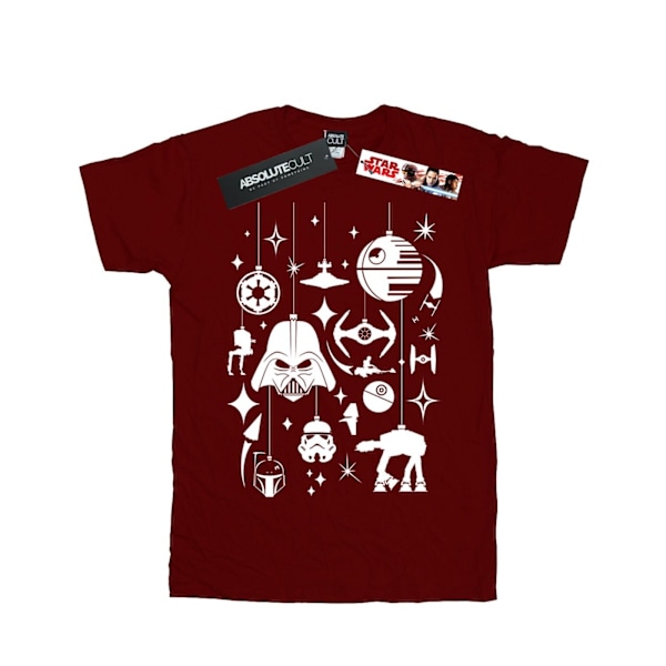 Star Wars Boys Jul Dekorationer T-Shirt 9-11 År Bourgogne Burgundy 9-11 Years