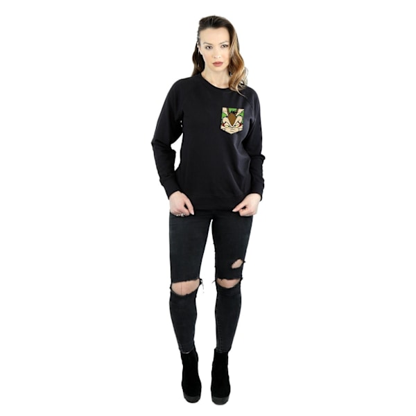 Looney Tunes Dam/Damer Wile E Coyote Ansikte Faux Fick Sweat Black S