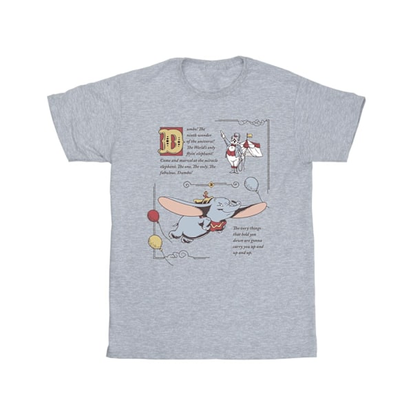 Disney Boys Dumbo Story Book Page T-Shirt 12-13 år Sports Grå Sports Grey 12-13 Years