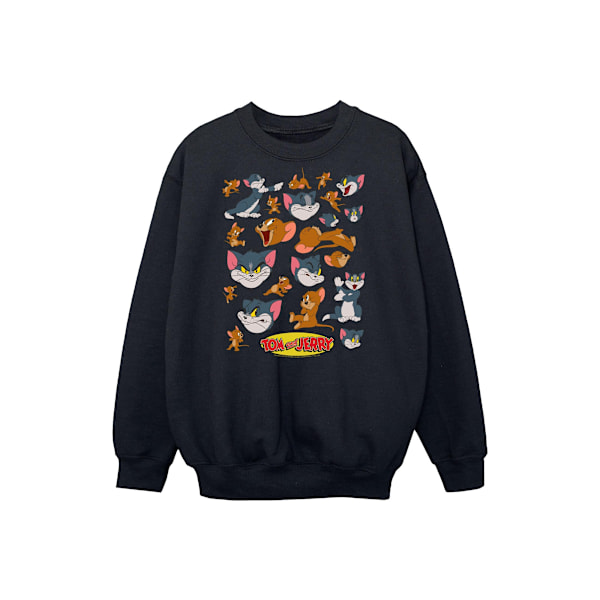 Tom And Jerry Boys Many Faces Sweatshirt 12-13 År Svart Black 12-13 Years