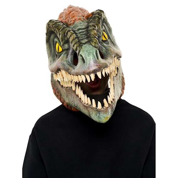 Jurassic World Pyroraptor rörlig käke mask en storlek grön/orange Green/Orange One Size