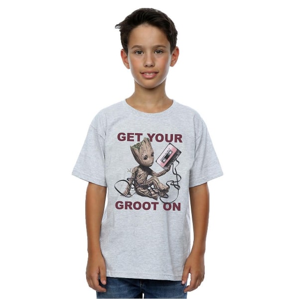 Guardians Of The Galaxy Boys Get Your Groot On Heather T-Shirt Grey 5-6 Years