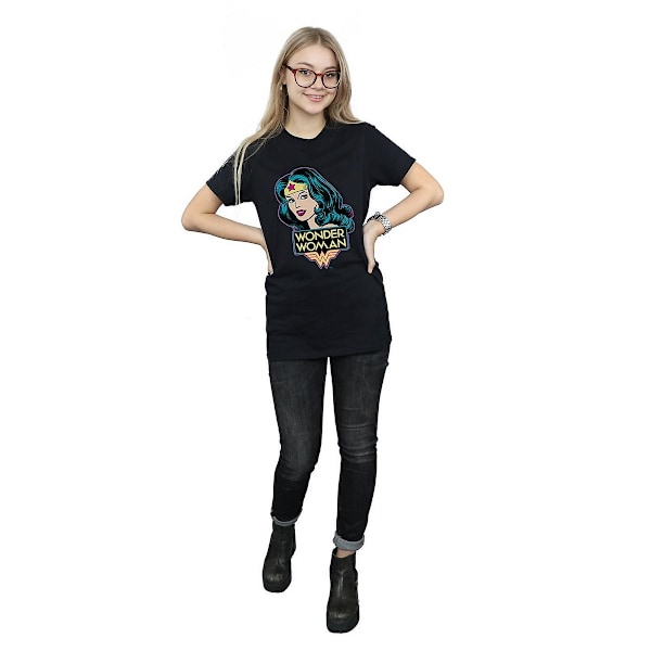 Wonder Woman Dam T-shirt i bomull för kvinnor/damer 3XL Svart Black 3XL