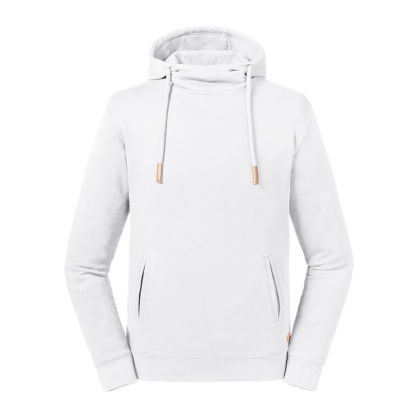 Russell Adults Unisex Pure Organic High Collar Hooded Sweatshir White L
