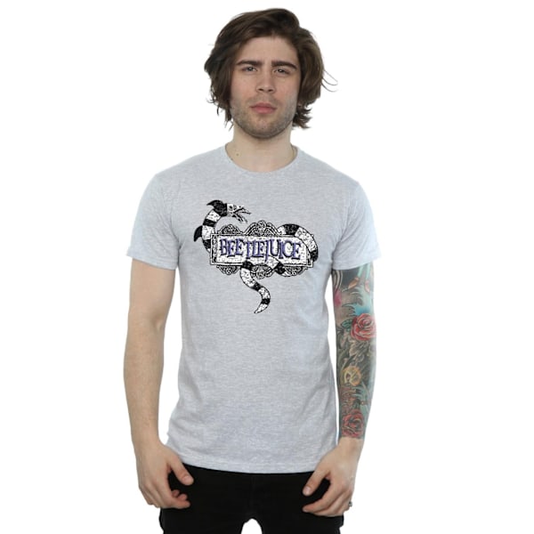 Beetlejuice Sandworm Logo T-shirt XXL Sports Grey för män Sports Grey XXL