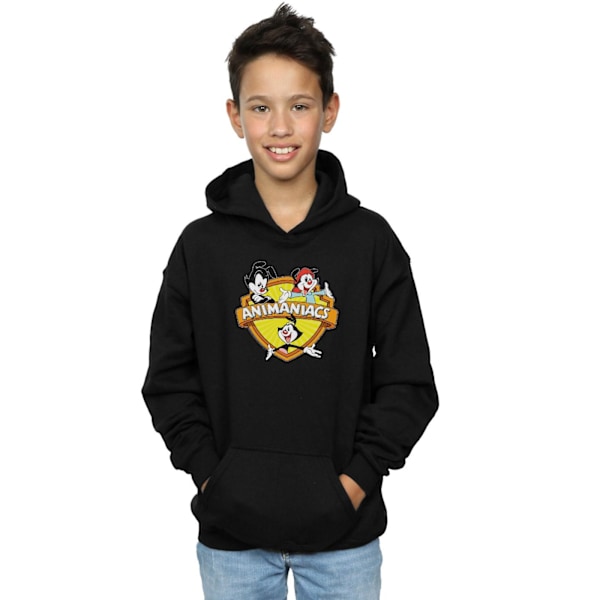 Animaniacs Boys Logo Crest Hoodie 5-6 år Svart Black 5-6 Years