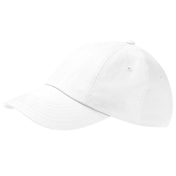 Beechfield Unisex Lågprofilerad Tung Bomullsborrkeps / Huvudbonad White One Size