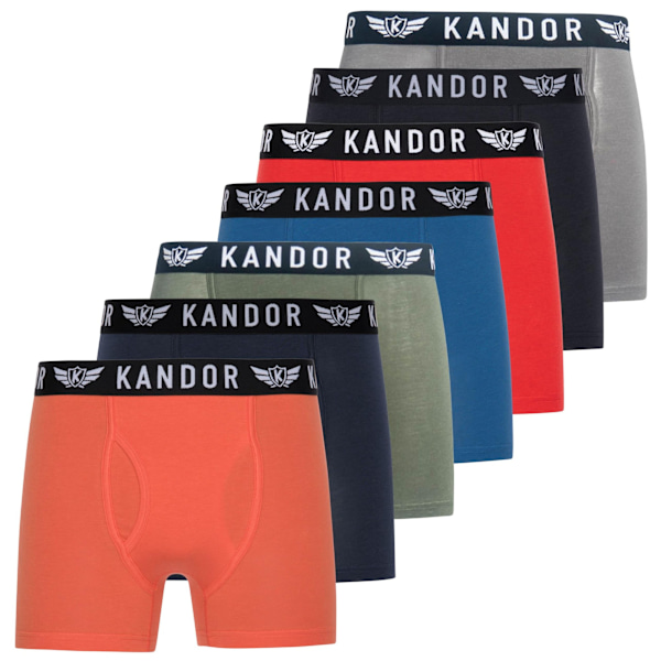 Kandor Bambers Bambu Boxerkalsonger för Män (7-pack) M Orange Orange M
