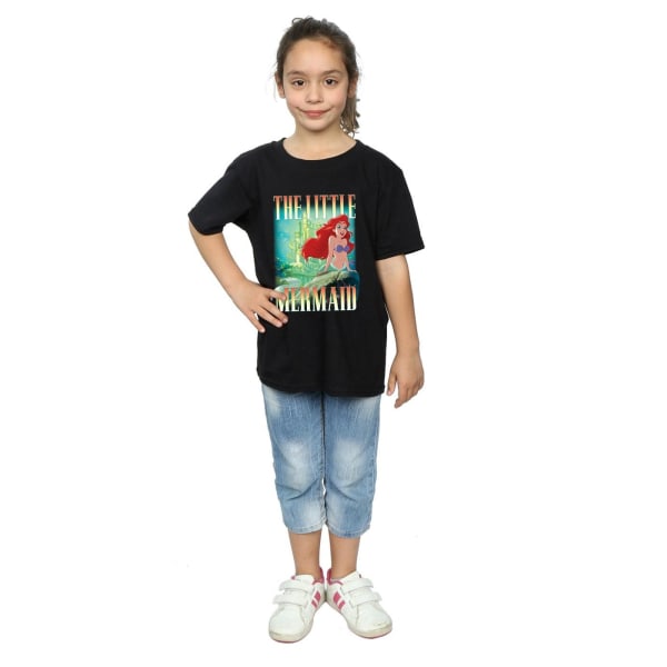 The Little Mermaid Girls Ariel Montage T-shirt i bomull 7-8 år Black 7-8 Years