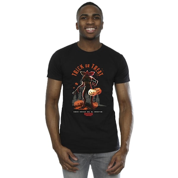 Netflix Stranger Things Trick Or Treat Demagorgon T-shirt för män Black 3XL