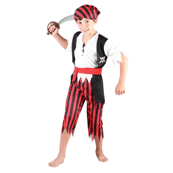 Bristol Novelty Boys Pirate Costume M Röd/Svart/Vit Red/Black/White M