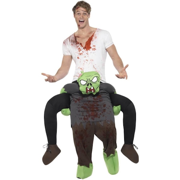 Smiffys Unisex Vuxen Zombie Piggy Back Kostym One Size Grön/G Green/Grey One Size