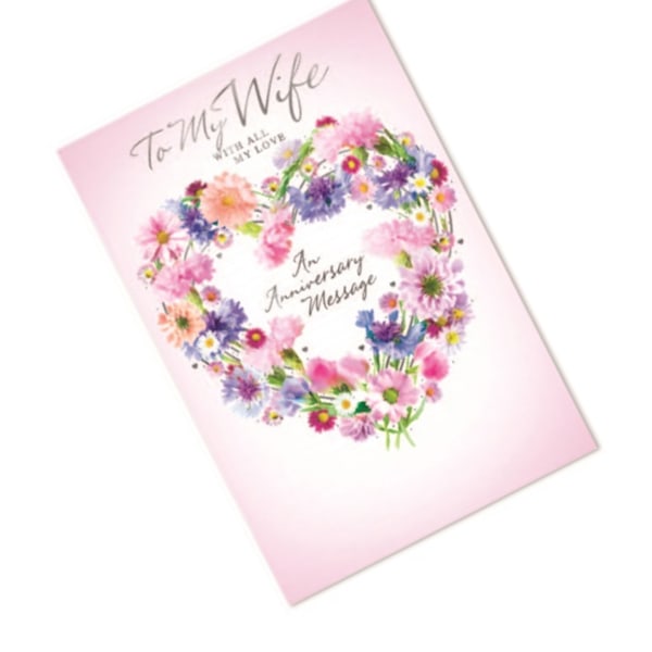 Simon Elvin Till Min Fru Blommor Grattis på Årsdagen Kort (Förpackning Multicoloured One Size