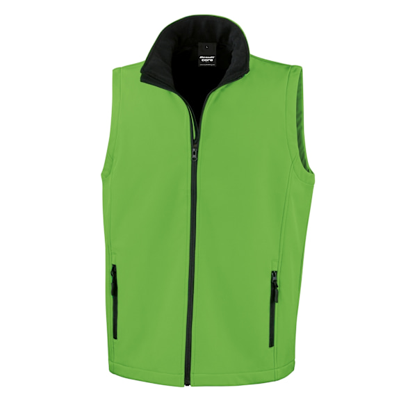 Result Core Printable Softshell Bodywarmer 2XL Vivid Green för män Vivid Green / Black 2XL