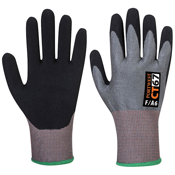 Portwest Unisex Adult CT67 F13 Nitrile Cut Resistant Gloves S G Grey/Black S