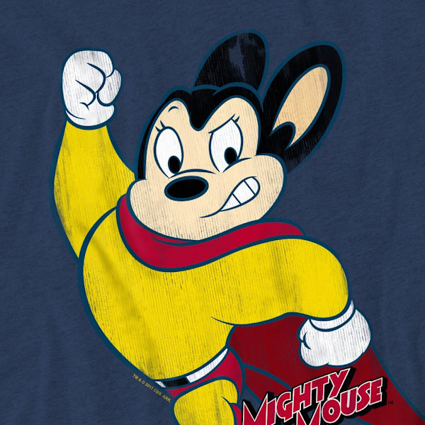 Mighty Mouse Unisex Vuxen Klassisk Hero T-Shirt XL Marinblå Navy XL