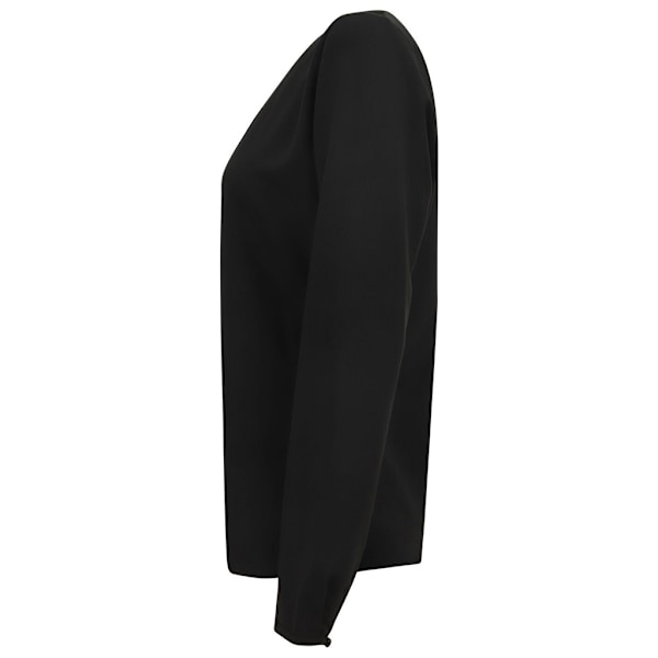 Henbury Dam/Damer Plisserad Framtill Långärmad Blus 4XL Svart Black 4XL