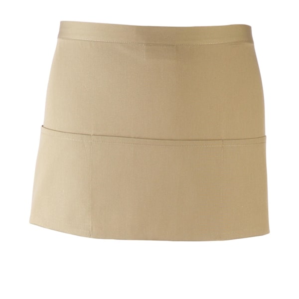 Premier Colours 3-fickor kort förkläde One Size Khaki Khaki One Size