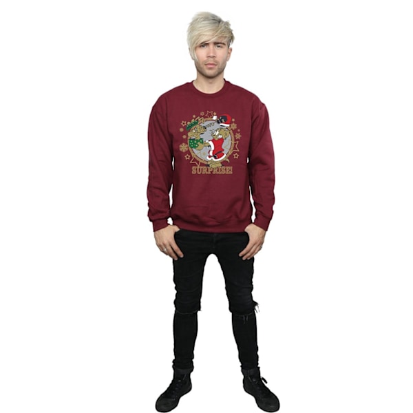 Tom And Jerry Jultröja Överraskning Herr XL Bordeaux Burgundy XL