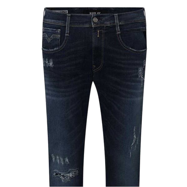 Replay Herr Anbass Distressed Slim Jeans 32L Blå Blue 32L