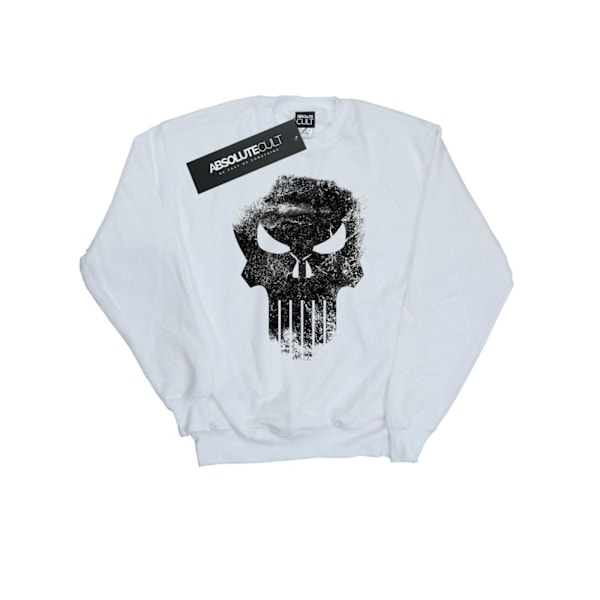 Marvel The Punisher Distressed Skull Sweatshirt L Vit White L