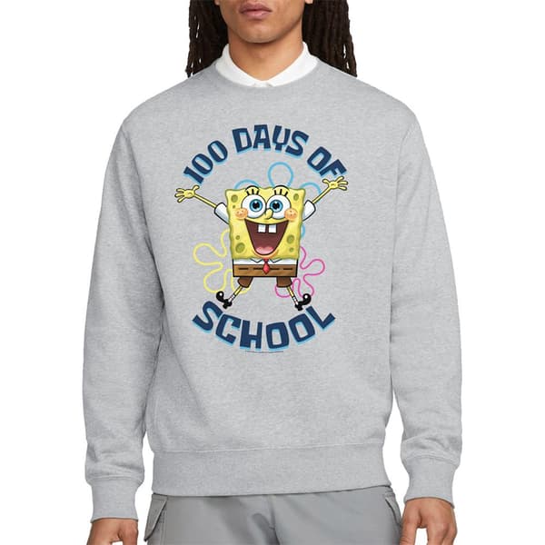 Svampbob Fyrkant Unisex Vuxen 100 Dagar Skoltröja Athletic Heather L