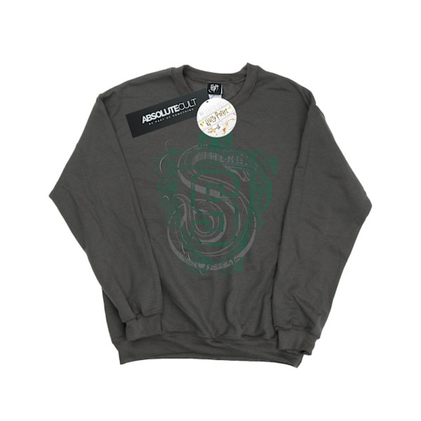 Harry Potter Dam/Kvinnor Slytherin Serpent Crest Sweatshirt M Charcoal M