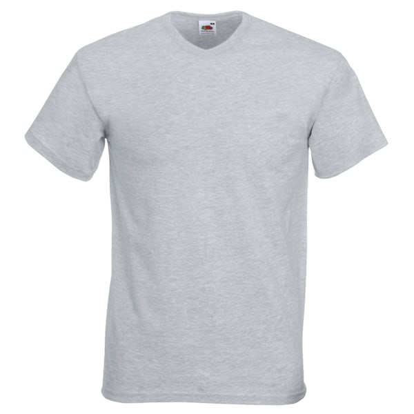 Fruit Of The Loom Mens Valueweight V-Neck, Kortärmad T-shirt Heather Grey 3XL