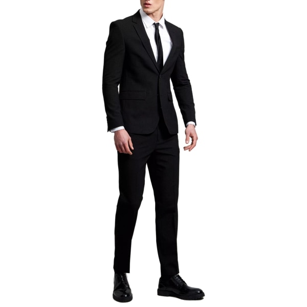 Burton Mens Essential Single-Breasted Slim Suit Jacket 44R Blac Black 44R