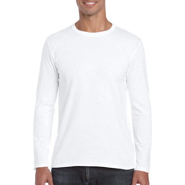 Gildan Herr Soft Style Långärmad T-shirt 2XL Vit White 2XL