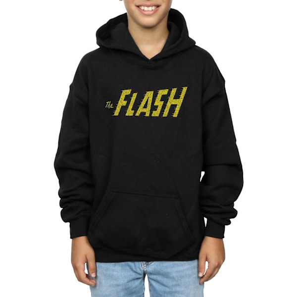 DC Comics Boys Flash Crackle Logo Hoodie 7-8 år Svart Black 7-8 Years