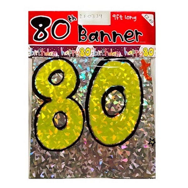 Grattis på födelsedagen 80-årsbanderoll En storlek Flerfärgad Multicoloured One Size