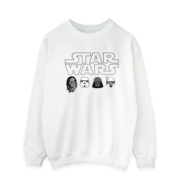Star Wars Herr Karaktärs Huvuden Sweatshirt L Vit White L