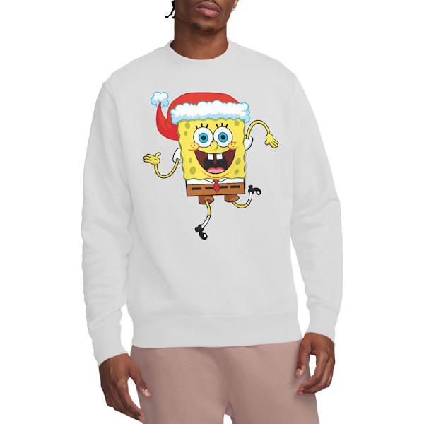SvampBob Fyrkant Unisex Vuxen Tomteluva Jul Tröja White S