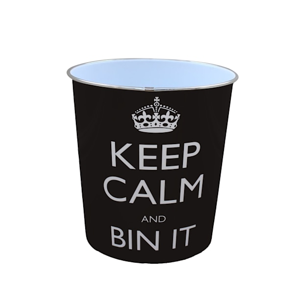 JVL Keep Calm Avfallskorg (2-pack) One Size Svart Black One Size