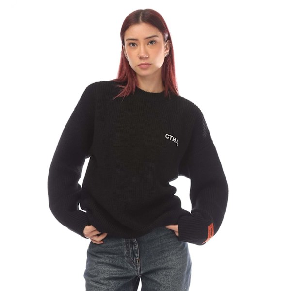 Heron Preston Dam/Dam CTNMB Stickad Crew Neck Oversize S Black/White 10 UK